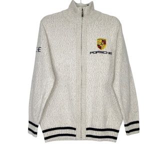 Porsche Cardigan Zip Sweater Mens Size Large